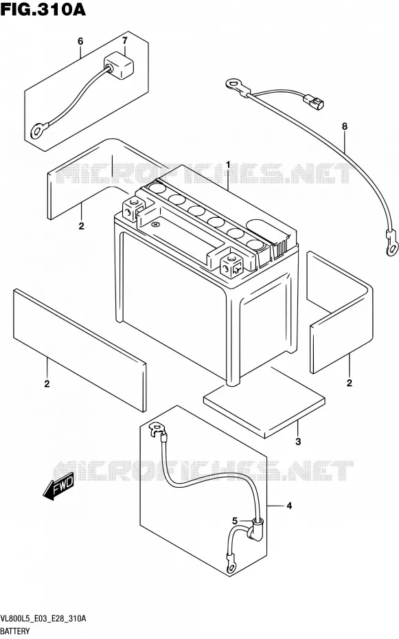 BATTERIE Suzuki MOTO 800 BOULEVARD 2015  VL800 L5/VL800T L5