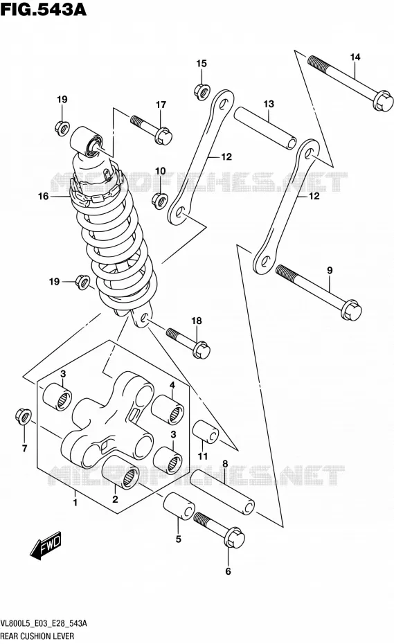 BIELLETTE D'AMORTISSEUR (VL800L5 E03) Suzuki MOTO 800 BOULEVARD 2015  VL800 L5/VL800T L5
