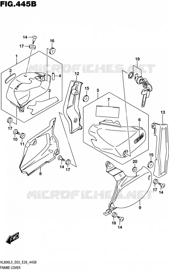 CARENAGES ARRIERE (VL800L5 E33) Suzuki MOTO 800 BOULEVARD 2015  VL800 L5/VL800T L5