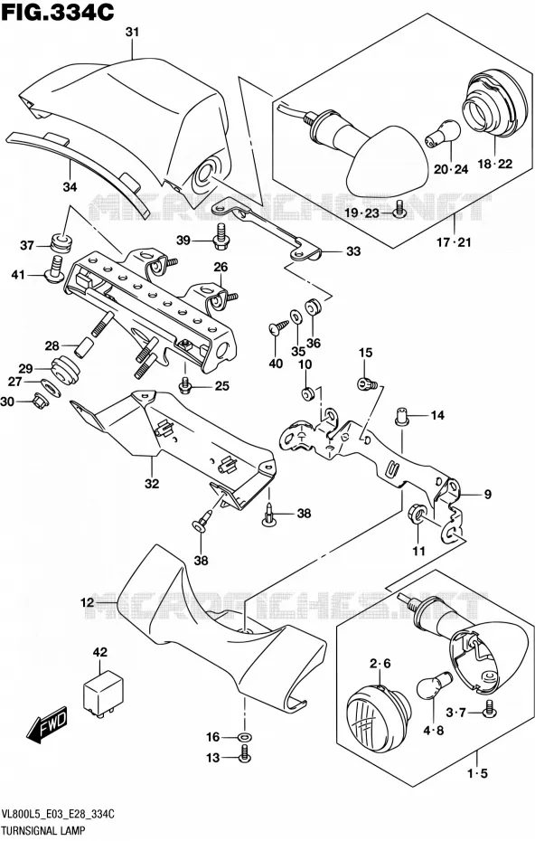 CLIGNOTANTS (VL800TL5 E03) Suzuki MOTO 800 BOULEVARD 2015  VL800 L5/VL800T L5