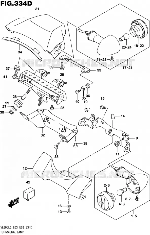 CLIGNOTANTS (VL800TL5 E28) Suzuki MOTO 800 BOULEVARD 2015  VL800 L5/VL800T L5