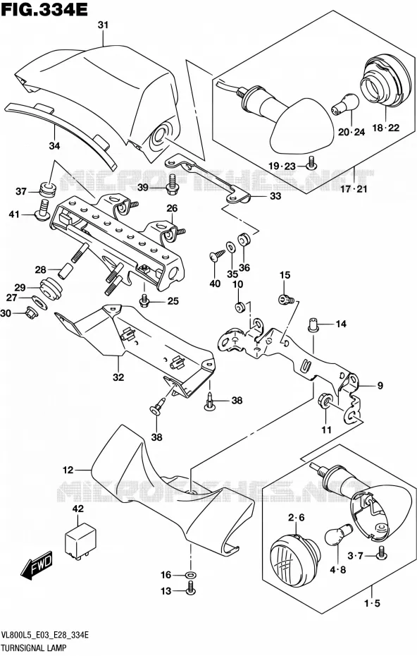 CLIGNOTANTS (VL800TL5 E33) Suzuki MOTO 800 BOULEVARD 2015  VL800 L5/VL800T L5