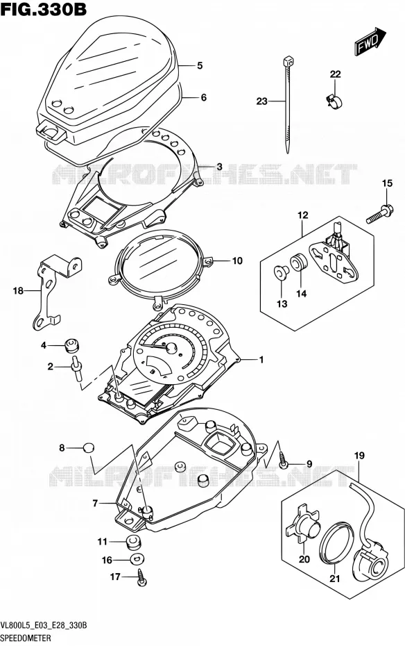 COMPTEUR (VL800L5 E33) Suzuki MOTO 800 BOULEVARD 2015  VL800 L5/VL800T L5
