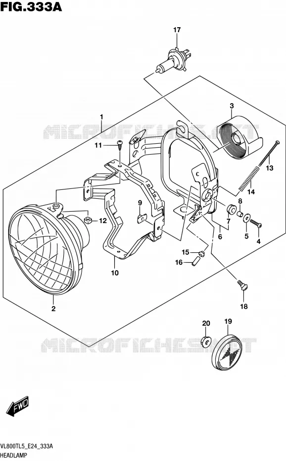 PHARE Suzuki MOTO 800 BOULEVARD 2015  VL800T L5 (E24)