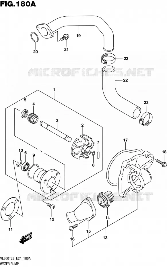 POMPE A EAU Suzuki MOTO 800 BOULEVARD 2015  VL800T L5 (E24)