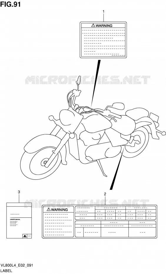 ETIQUETTE (VL800CL4 E02) Suzuki MOTO 800 INTRUDER 2014  VL80UE L4 (E19)