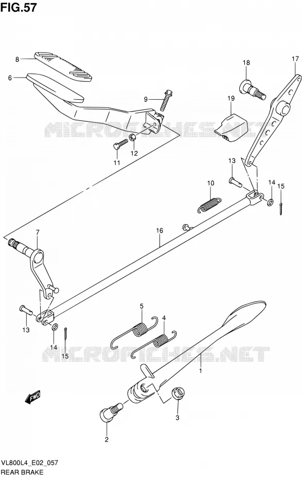 FREIN ARRIERE Suzuki MOTO 800 INTRUDER 2014  VL80UE L4 (E19)
