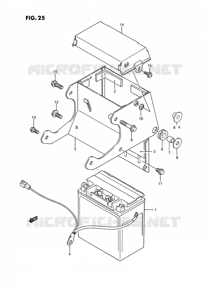 BATTERIE Suzuki MOTO 1400 INTRUDER 1990  VS1400GLP R/VS1400GLF R (E01,E04,E17,E21,E22,E24,E34)