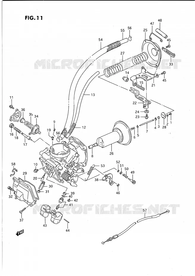 CARBURATEUR (FRONT)(MODELE H/J/K/L/M/N/P/R) Suzuki MOTO 1400 INTRUDER 1990  VS1400GLP R/VS1400GLF R (E01,E04,E17,E21,E22,E24,E34)