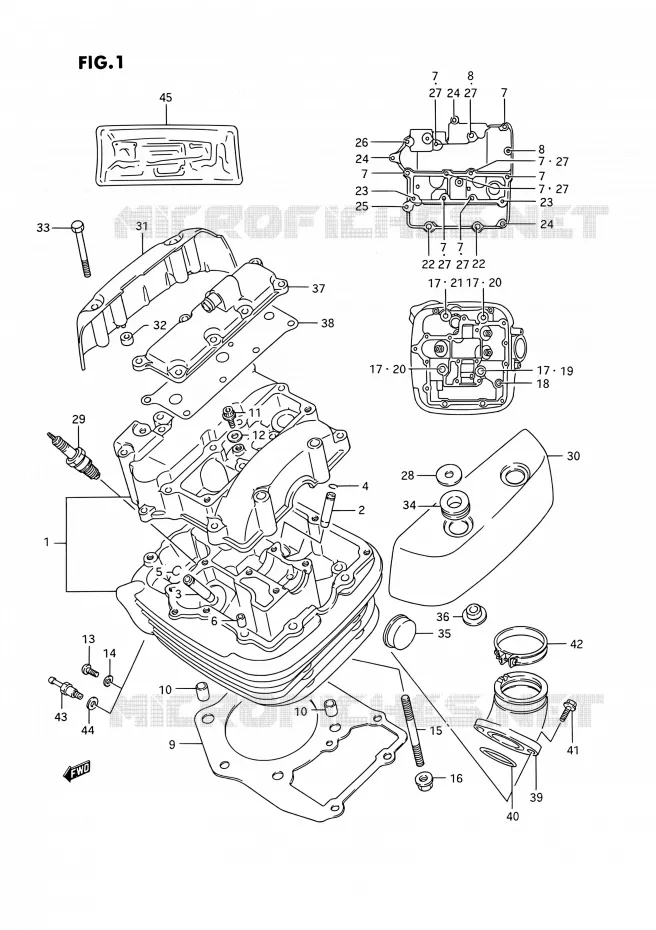 CULASSE (AVT) Suzuki MOTO 1400 INTRUDER 1990  VS1400GLP R/VS1400GLF R (E01,E04,E17,E21,E22,E24,E34)