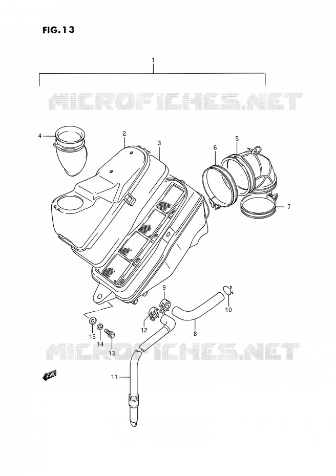 FILTRE A AIR (AVANT)(MODELE H/J/K/L/M/N/P/R) Suzuki MOTO 1400 INTRUDER 1990  VS1400GLP R/VS1400GLF R (E01,E04,E17,E21,E22,E24,E34)