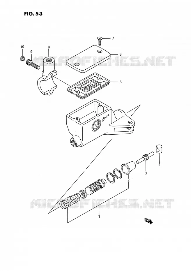 MAITRE CYLINDRE D'EMBRAYAGE (VS1400GLFH/GLFJ/GLFL/GLFM/GLFN/GLFP) Suzuki MOTO 1400 INTRUDER 1990  VS1400GLP R/VS1400GLF R (E01,E04,E17,E21,E22,E24,E34)