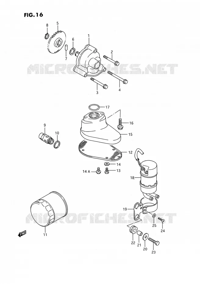 POMPE A HUILE - POMPE A ESSENCE Suzuki MOTO 1400 INTRUDER 1990  VS1400GLP R/VS1400GLF R (E01,E04,E17,E21,E22,E24,E34)