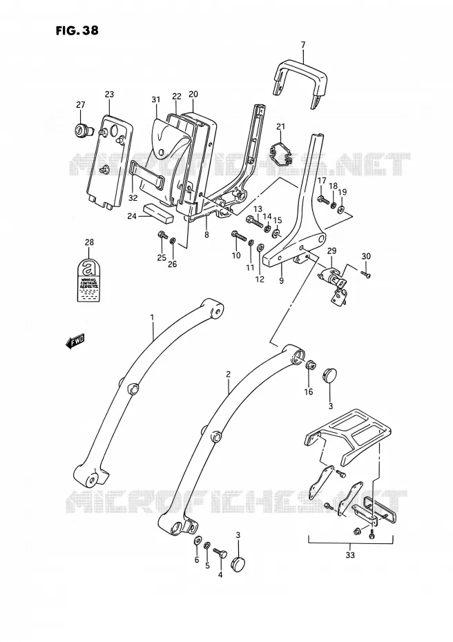 SUPPORT DOSSERET (MODELE H/J/L/M/N/P/R) Suzuki MOTO 1400 INTRUDER 1990  VS1400GLP R/VS1400GLF R (E01,E04,E17,E21,E22,E24,E34)