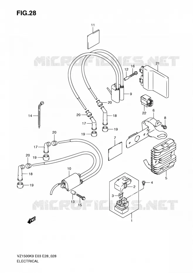 PARTIE ELECTRIQUE Suzuki MOTO 1500 BOULEVARD 2010  VZ1500 L0 (E33)