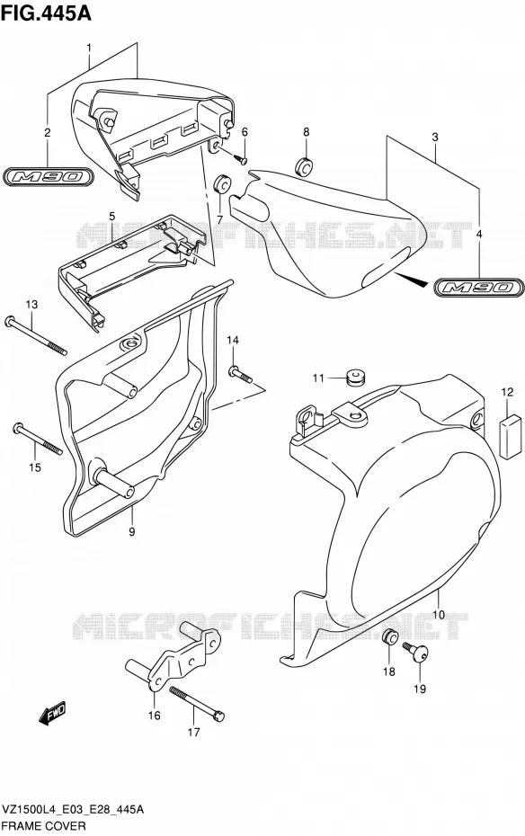 CARENAGES ARRIERE Suzuki MOTO 1500 BOULEVARD 2014  VZ1500 L4 (E03,E28,E33)