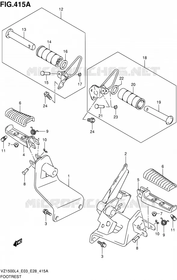 REPOSE PIED Suzuki MOTO 1500 BOULEVARD 2014  VZ1500 L4 (E03,E28,E33)