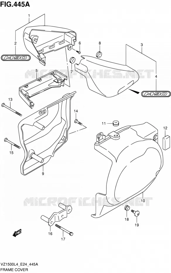 CARENAGES ARRIERE Suzuki MOTO 1500 BOULEVARD 2014  VZ1500 L4 (E24)