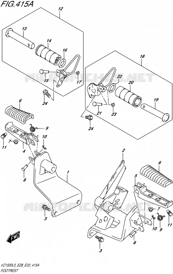 REPOSE PIED Suzuki MOTO 1500 BOULEVARD 2015  VZ1500 L5 (E03,E28,E33)