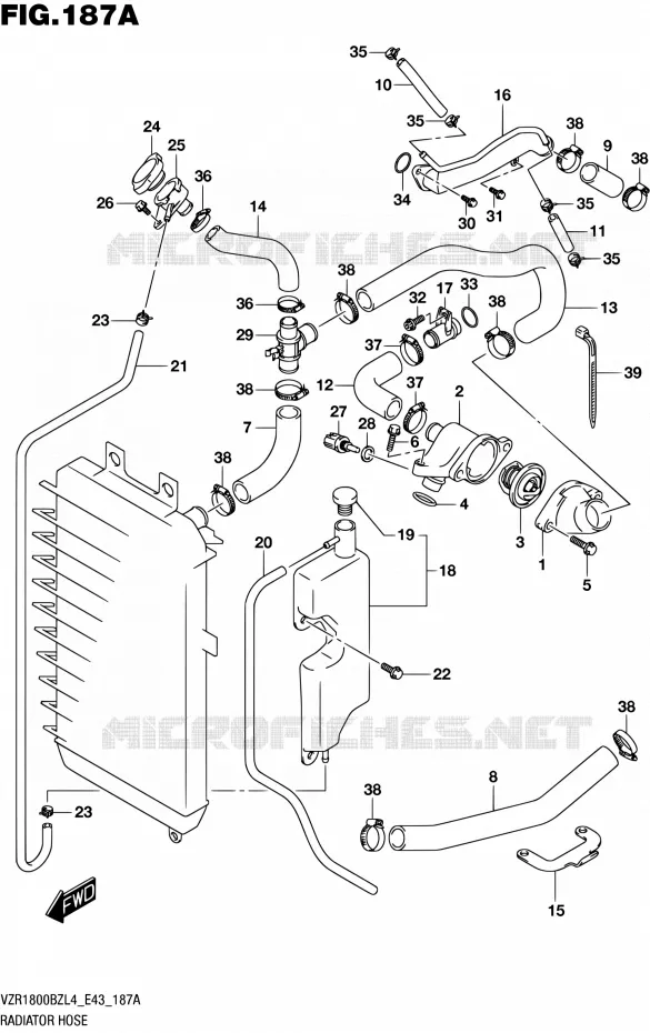 DURITE DE RADIATEUR Suzuki MOTO 1800 BOULEVARD 2014  VZR1800BZ L4 (E43)