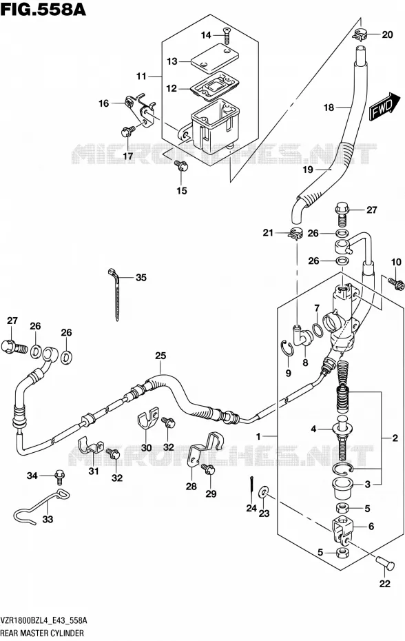MAITRE CYLINDRE ARRIERE Suzuki MOTO 1800 BOULEVARD 2014  VZR1800BZ L4 (E43)