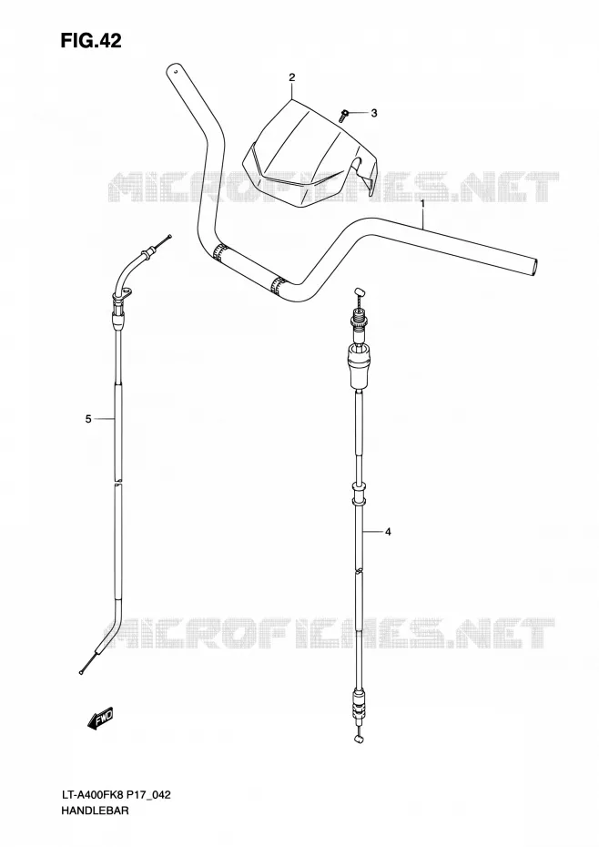 GUIDON (P17) Suzuki QUAD 400 EIGER 2010  LT-A400F L0 (P17,P24)
