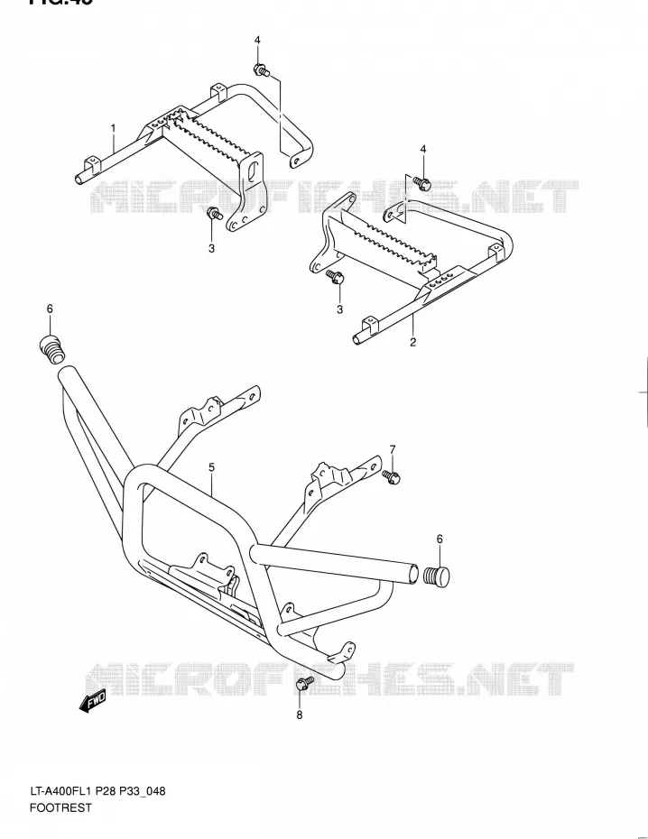 REPOSE PIED Suzuki QUAD 400 KINGQUAD 2011  LT-A400F L1/LT-A400FZ L1 (P03,P28,P33)