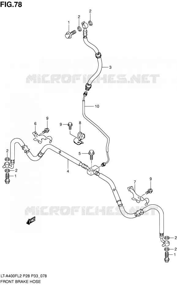 DURITE DE FREIN AVANT Suzuki QUAD 400 KINGQUAD 2012  LT-A400F L2/LT-A400FZ L2 (P03,P28,P33)