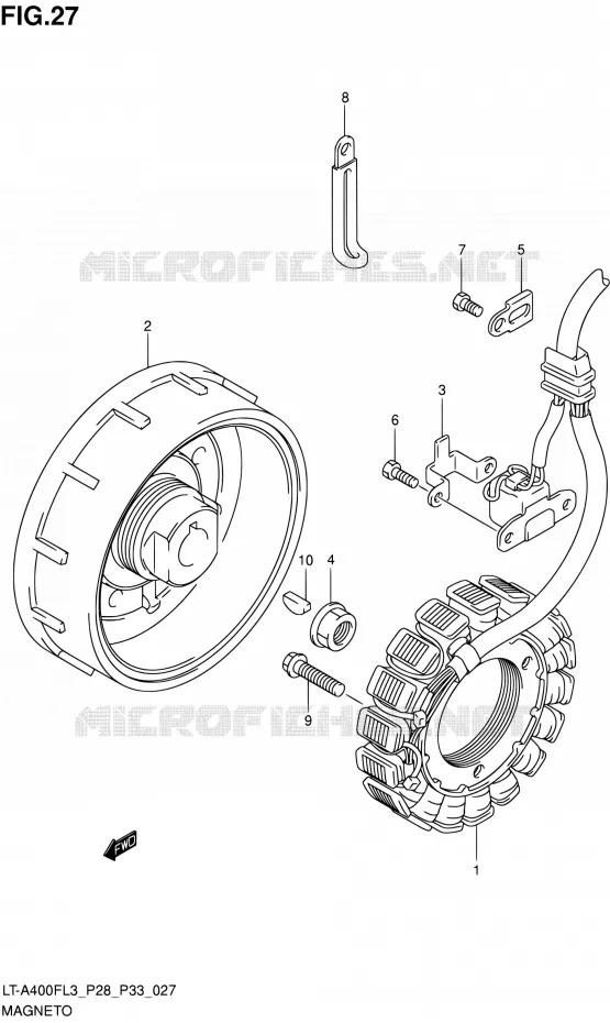 ALLUMAGE ROTOR - STATOR Suzuki QUAD 400 KINGQUAD 2013  LT-A400F L3/LT-A400FZ L3 (P03,P28,P33)