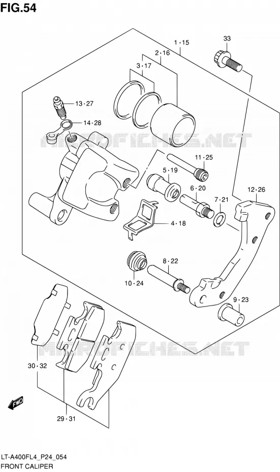 ETRIER DE FREIN AVANT Suzuki QUAD 400 KINGQUAD 2014  LT-A400F L4 (P24)