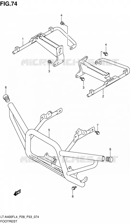 REPOSE PIED Suzuki QUAD 400 KINGQUAD 2014  LT-A400F L4/LT-A400FZ L4 (P03,P28,P33)