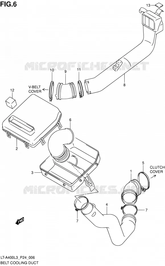 CONDUIT D'ADMISSION CARTER COURROIE Suzuki QUAD 400 KINGQUAD 2013  LT-A400 L3 (P24)