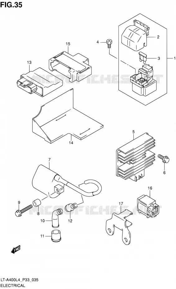 PARTIE ELECTRIQUE (LT-A400L4 P33) Suzuki QUAD 400 KINGQUAD 2014  LT-A400 L4 (P03,P28,P33)
