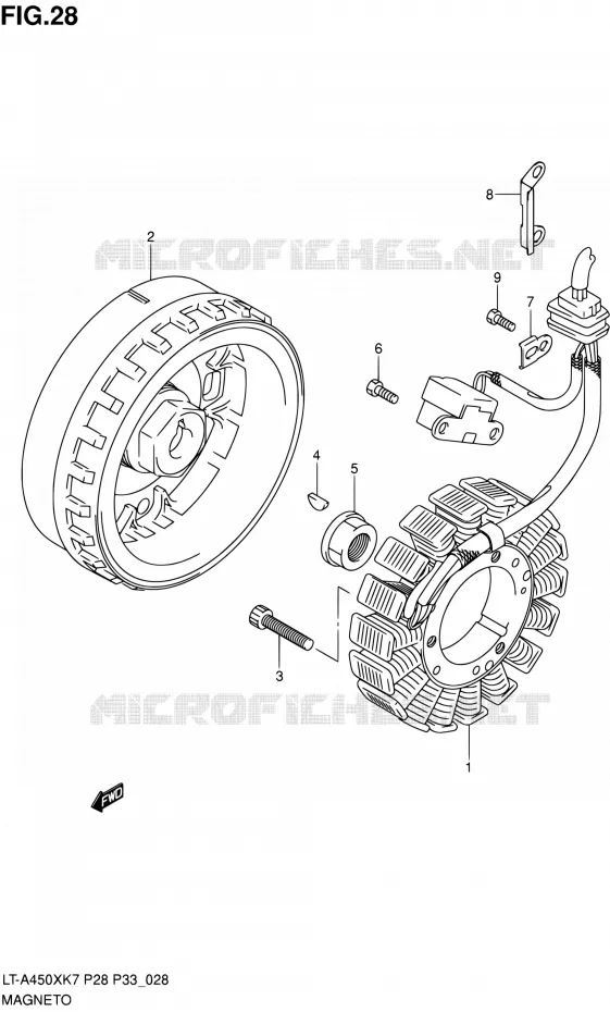ALLUMAGE ROTOR - STATOR Suzuki QUAD 450 KINGQUAD 2010  LT-A450X L0 (P03,P28,P33)