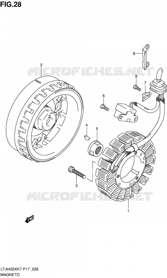 ALLUMAGE ROTOR - STATOR Suzuki QUAD 450 KINGQUAD 2010  LT-A450X L0 (P17,P24)