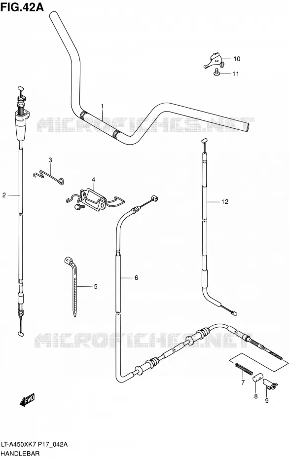 GUIDON (LT-A450XK9/XZK9/XL0) Suzuki QUAD 450 KINGQUAD 2010  LT-A450X L0 (P17,P24)