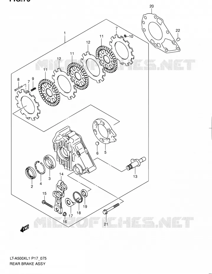 FREIN ARRIERE Suzuki QUAD 500 KINGQUAD 2011  LT-A500X L1 (P17,P24)