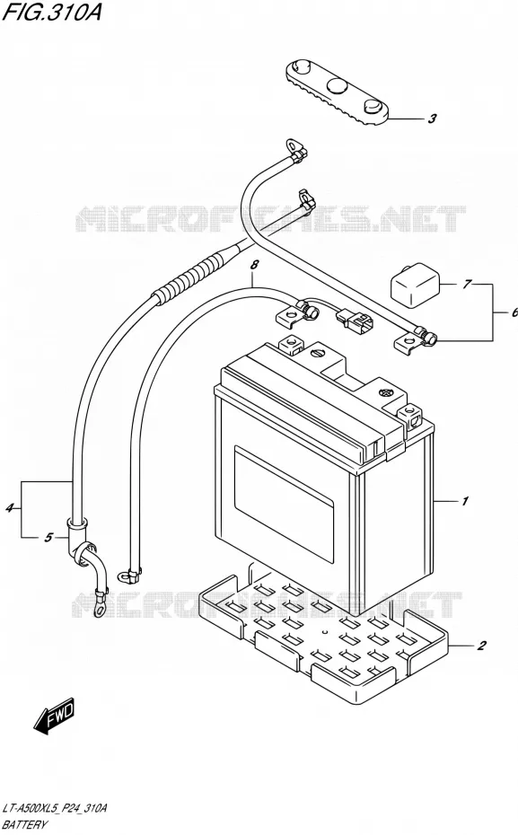 BATTERIE Suzuki QUAD 500 KINGQUAD 2015  LT-A500X L5 (P24)