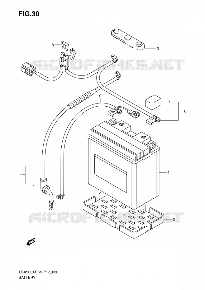 BATTERIE Suzuki QUAD 500 KINGQUAD 2010  LT-A500XP L0 (P17,P24)