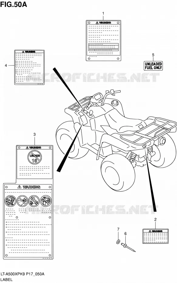 ETIQUETTE (P24) Suzuki QUAD 500 KINGQUAD 2010  LT-A500XP L0 (P17,P24)