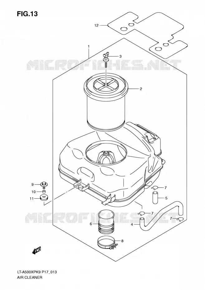 FILTRE A AIR Suzuki QUAD 500 KINGQUAD 2010  LT-A500XP L0 (P17,P24)