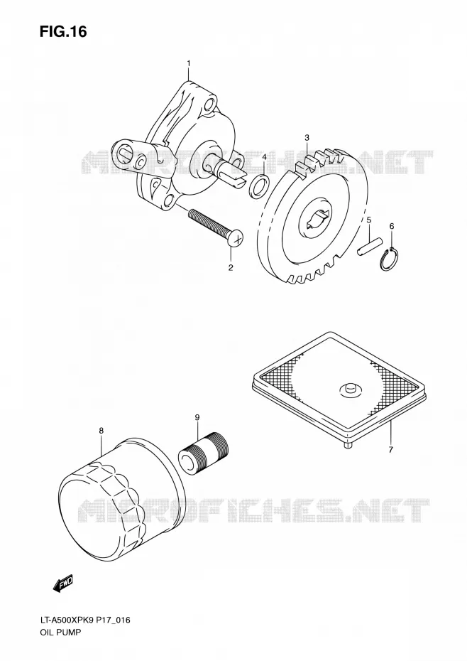 POMPE A HUILE Suzuki QUAD 500 KINGQUAD 2010  LT-A500XP L0 (P17,P24)