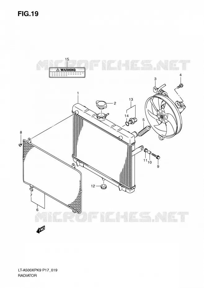 RADIATEUR Suzuki QUAD 500 KINGQUAD 2010  LT-A500XP L0 (P17,P24)