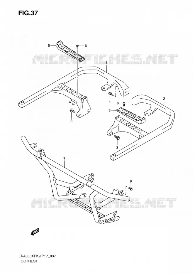 REPOSE PIED Suzuki QUAD 500 KINGQUAD 2010  LT-A500XP L0 (P17,P24)