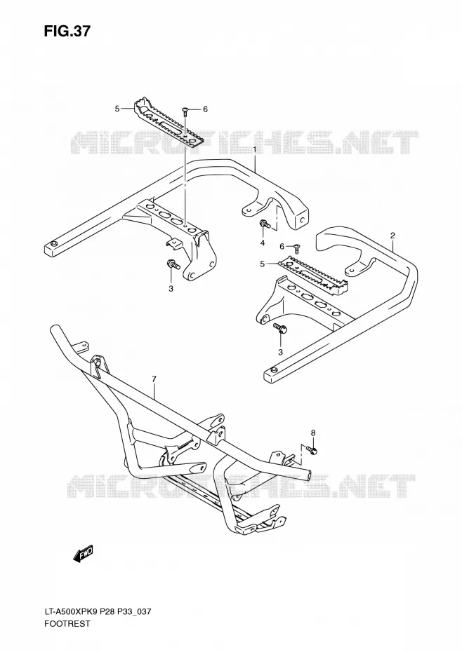 REPOSE PIED Suzuki QUAD 500 KINGQUAD 2010  LT-A500XP L0/LT-A500XPZ L0 (P28,P33)