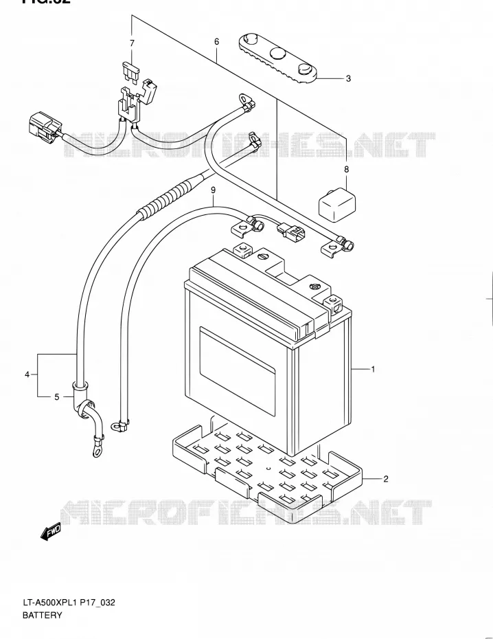 BATTERIE Suzuki QUAD 500 KINGQUAD 2011  LT-A500XP L1 (P17,P24)