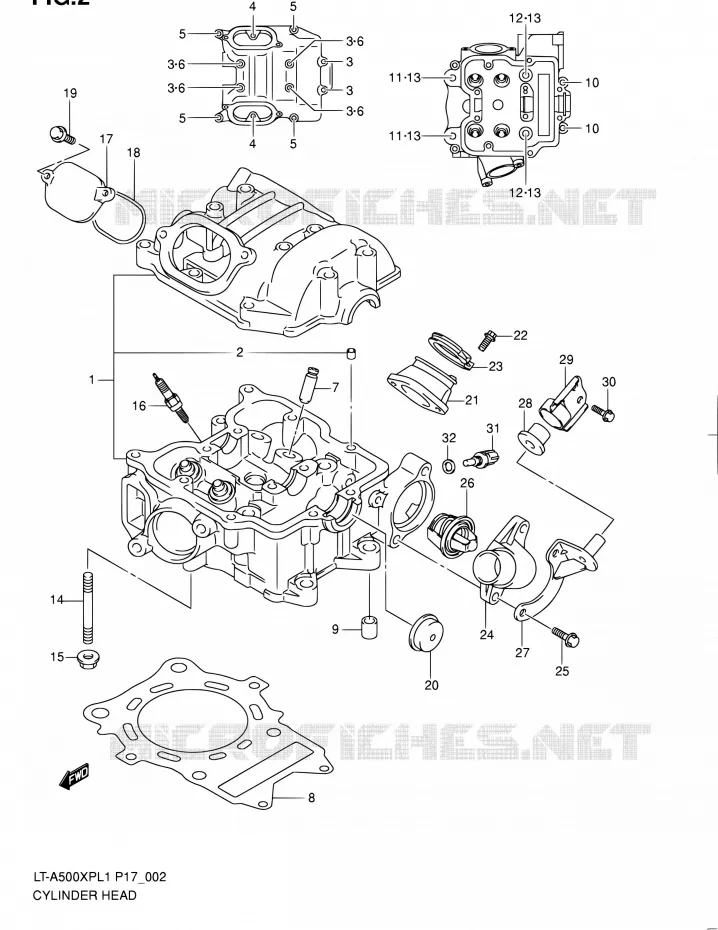 CULASSE Suzuki QUAD 500 KINGQUAD 2011  LT-A500XP L1 (P17,P24)