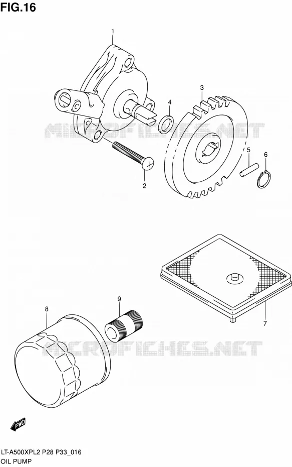 POMPE A HUILE Suzuki QUAD 500 KINGQUAD 2012  LT-A500XP L2/LT-A500XPZ L2 (P03,P28,P33)