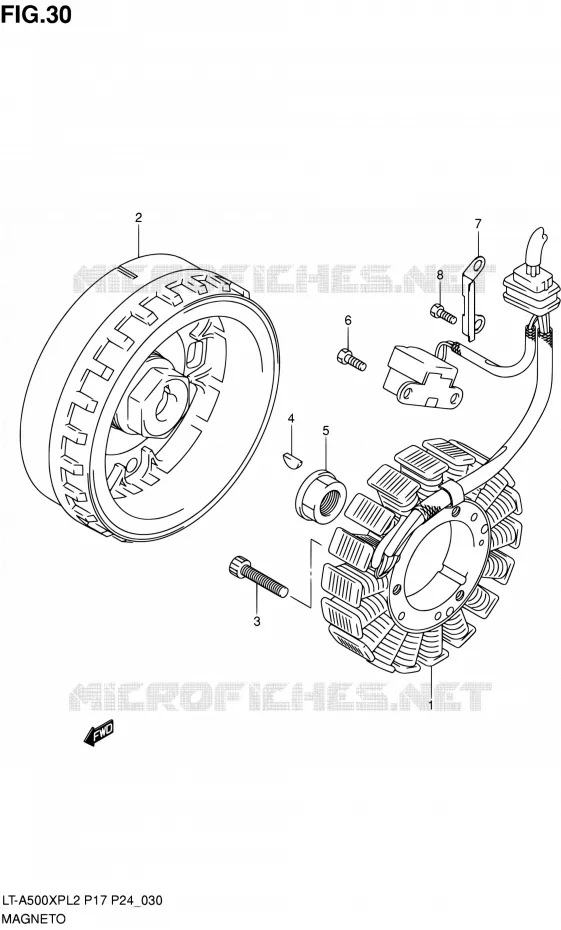 ALLUMAGE ROTOR - STATOR Suzuki QUAD 500 KINGQUAD 2012  LT-A500XP L2/LT-A500XPZ L2 (P17,P24)