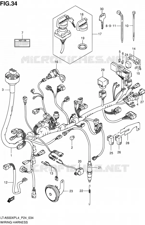 FAISCEAU ELECTRIQUE Suzuki QUAD 500 KINGQUAD 2014  LT-A500XP L4 (P24)